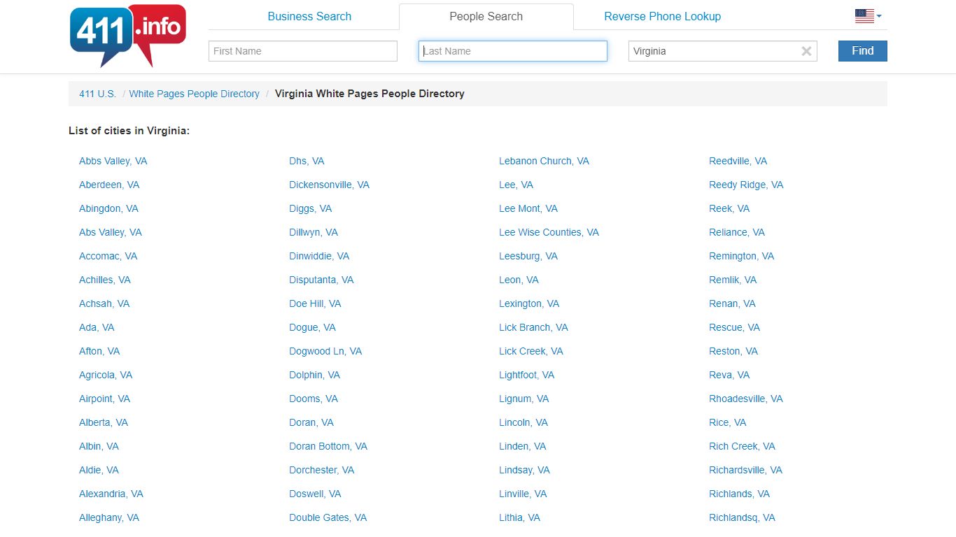 Virginia White Pages People Directory - 411.info™